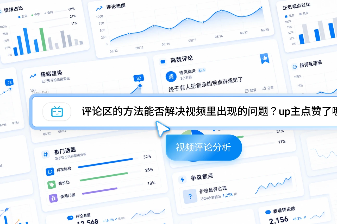 Binono 评论洞察功能预览:评论分析、情绪趋势、热门话题与争议焦点